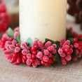 thumbnail image 3 of 6pcs Christams Candle Rings Red Berry Candle Rings Wreaths with Pine Cones for Pillars Christams Table Decorations Centerpieces (Red), 3 of 6