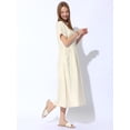thumbnail image 5 of BLISSFUL STEP Women's Square Open Toe Slide Sandals Flat Slippers White (Size 5.5), 5 of 7