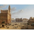 thumbnail image 2 of Roberto Roberti 24x19 Gold Ornate Framed and Double Matted Museum Art Print Titled - Piazza Della Signoria, Florence (1822), 2 of 4