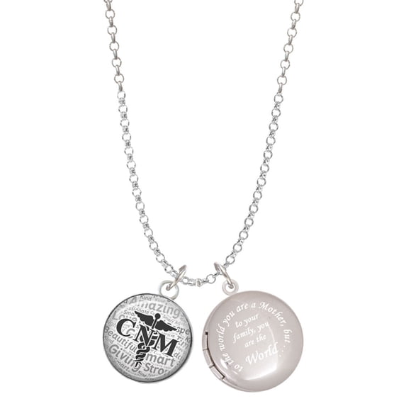 Delight Jewelry Silvertone Domed Black CNM To the World You are a Mother Locket Necklace