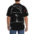 thumbnail image 3 of Lsque Animal Bulldog print Men's Cuban Collar Short Sleeve Shirt Summer Beachwear Casual Button Down Fashionable Vacation Leisure Shirt-Small, 3 of 7