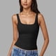 thumbnail image 2 of Tops de otoño,Camiseta sin mangas para mujer, cuello redondo, informal, mezcla de algodón suave, ajuste cómodo para uso diario, sopatenor, 2 of 9