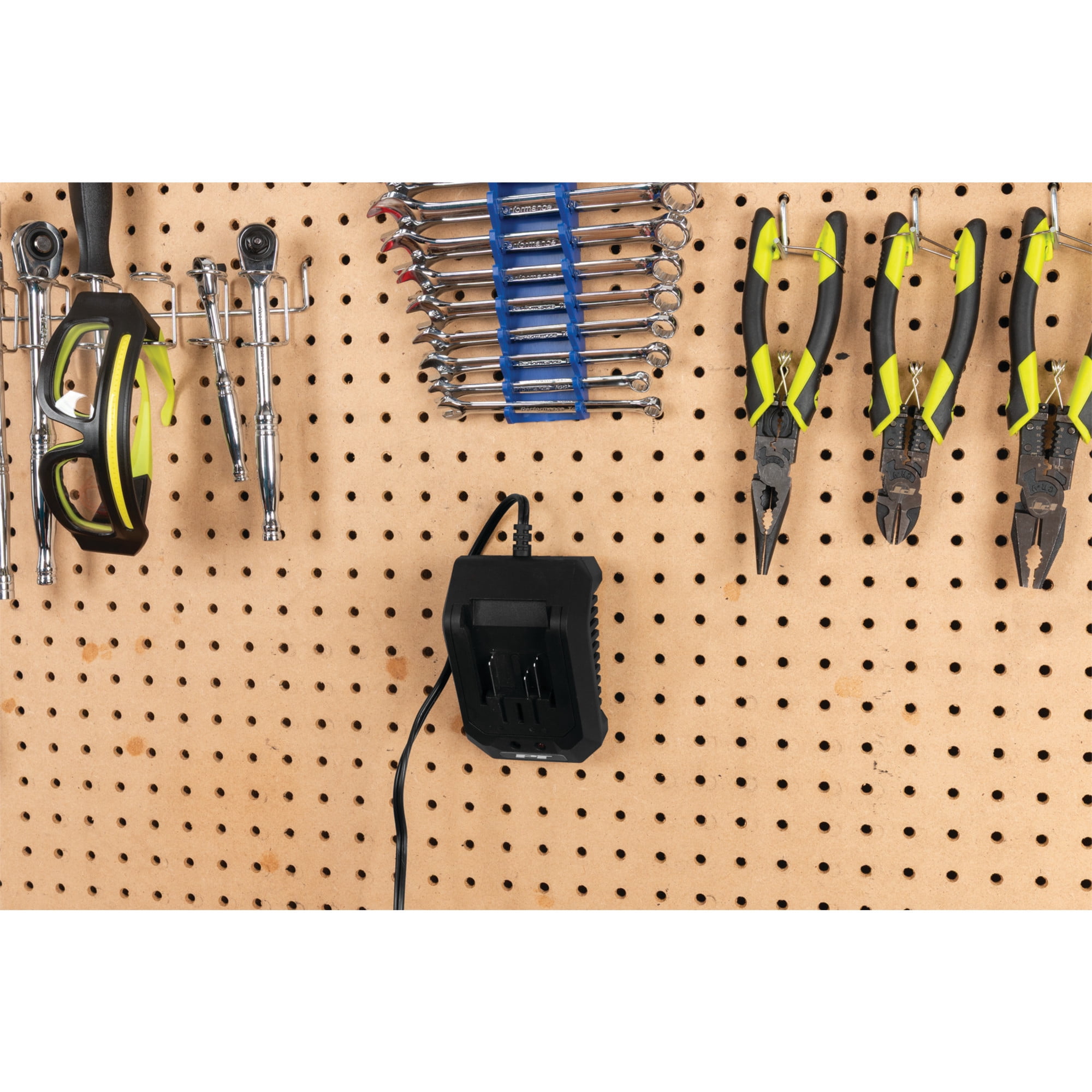 Performance Tool W7725 20V Fast Charging Station for PT Rechargeable Drills and Impact Wrenches, Workbench-Mountable, Black