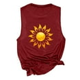 thumbnail image 4 of DailyTrove Women's Sun Graphic Tank Top - Polyester Casual Summer & Festival Wear, Vibrant for Beach & Gatherings, 4 of 5