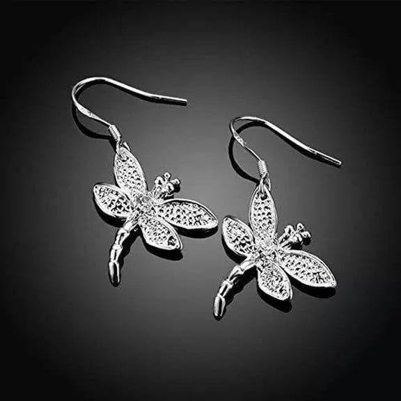 QQTDFG Fashion Dragonfly 925 Silver Drop Earrings Cubic Zircon Women Jewelry A Pair/set-Style_3