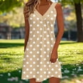thumbnail image 4 of Women's Casual V-Neck Pleated Long Sleeve Elastic Waist Dress for Everyday Wear, 4 of 6
