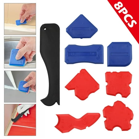 EEEKit 8 Pieces Caulk Tool Kit Sealant Remover Scraper Caulk Finishing Tools for Joint Sealant Silicone Grout Removing