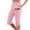 Pink, variant on Bibifish Womens Graphic Capri Joggers "California " Print Elastic Waist Knee Length Side Slit Relaxed Fit Casual City Strolls Nostalgic Capri Joggers
