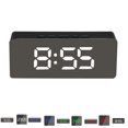 thumbnail image 1 of LED Digital Alarm Clock Temperature Desk Makeup Mirror Art Snooze Clock Bedroom Office Decoration,Rectangle, 1 of 9