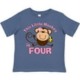 thumbnail image 3 of Inktastic Little Monkey Girl 4th Birthday Girls Toddler T-Shirt, 3 of 5