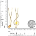 thumbnail image 2 of 18K Yellow Gold Plated Silver Yellow Sapphire Treble Clef and Eighth Note 2 Pcs Music Pendant Necklace Jewelry Set for Women By Keren Hanan (1.10 Cttw, September Birthstone, Oval 6X4MM, Round 3MM), 2 of 6