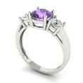 thumbnail image 2 of 1.5 ct Round Cut Simulated Alexandrite Three-Stone Engagement Ring for Women in 18K White Gold, 2 of 5