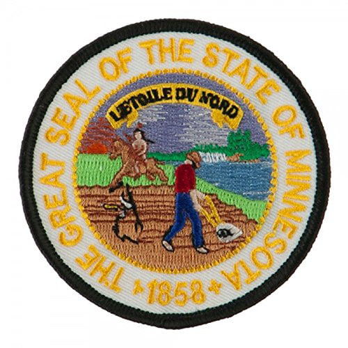 EMBROIDERED 3.5" X  2.25" MINNASOTA  STATE FLAG PATCH IRON ON 