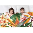 thumbnail image 2 of Tropical Flowers Throw Blanket Seamless Exotic Floral Pattern Bird of Paradise Decorative Soft Warm Cozy Flannel Plush Throws Blankets for Bedding Sofa Couch 40 X 50 Inch, 2 of 6
