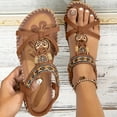 thumbnail image 2 of Adjustable Boho Sandals Women Flat Ankle Strap Summer Dressy Shoes, 2 of 9