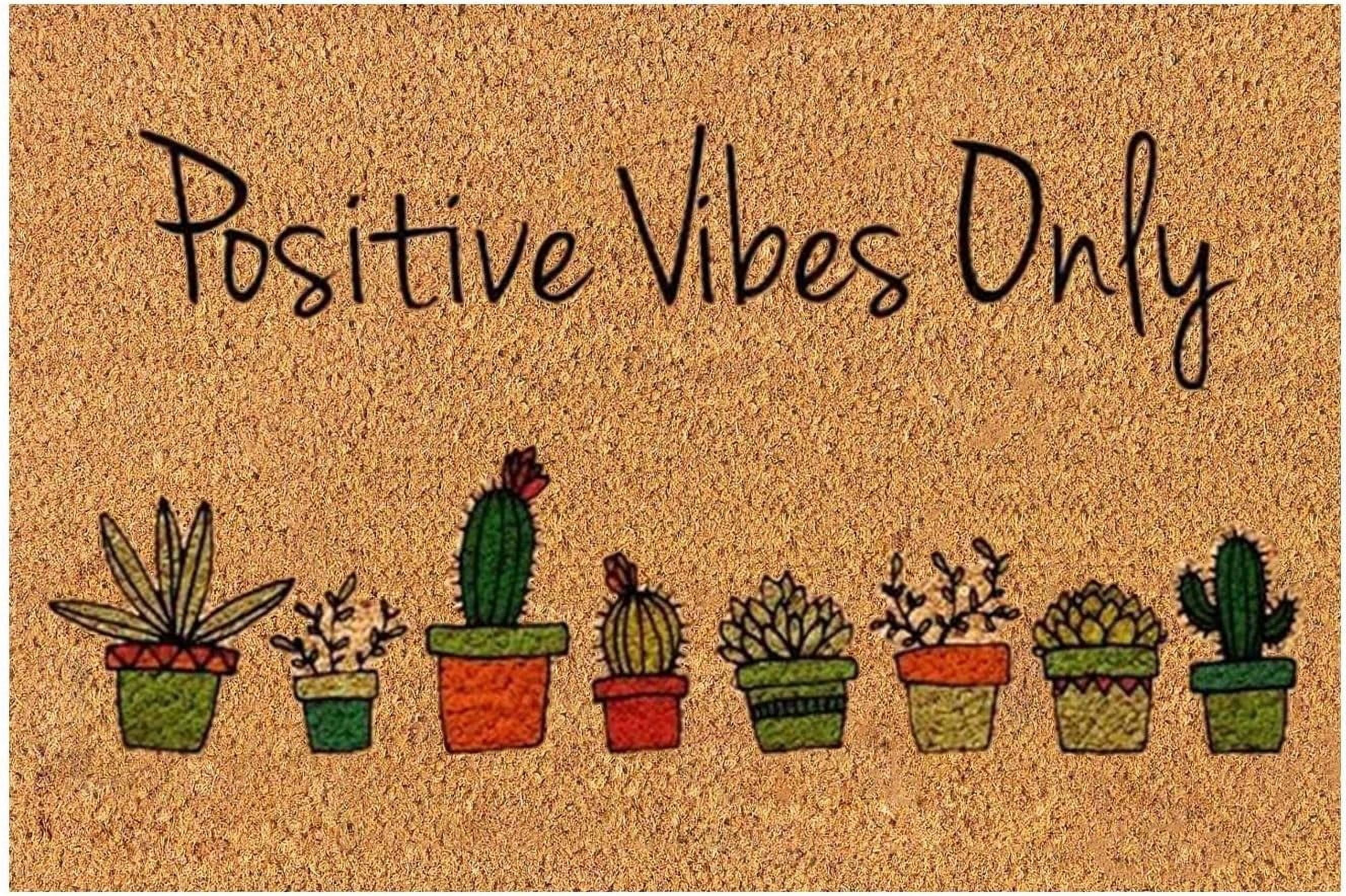 Coir Mat Door Mat Outdoor Mat for Entryway Outside Yard Home Decoration Door Mat - Novelty Designs Welcome Doormats Warehouse Coco Coir Outdoor Mat for Indoor Outdoor Postive Vibes 14x26