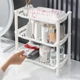 thumbnail image 4 of SLYNSHome 3-Tier Bathroom Kitchen Storage Rack Plastic Space-Saving Organizer with Non-Slip Base & Quick Drainage - White, 4 of 7