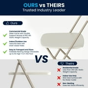 Flash Furniture Hercules Series Plastic Folding Chair Beige - 10 Pack 650LB Weight Capacity Comfortable Event Chair - Lightweight Folding Chair