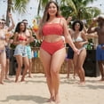 thumbnail image 3 of Agnes Orinda Women's Plus Size Mother's Day Swimsuit Two Piece Bathing Suit High Waisted Tummy Control Bikini Set 1X Red, 3 of 9