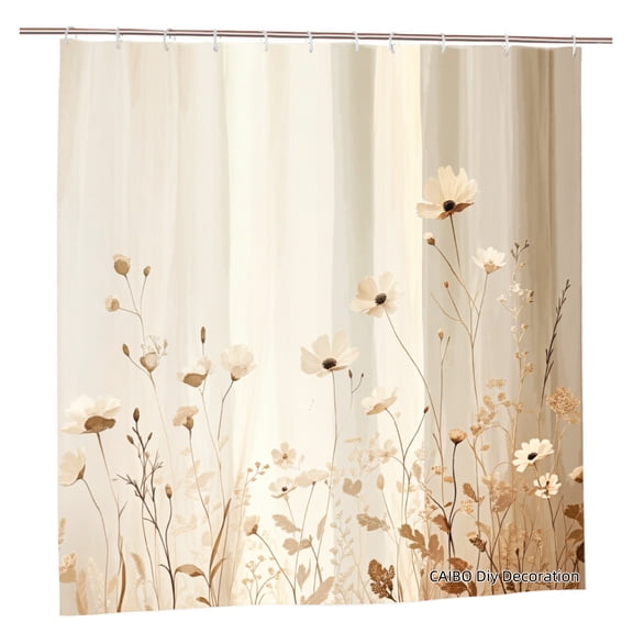 Joocen Polyester Shower Curtain Floral Design For Home Bathroom Bath Tub Decoration 72x72 inch