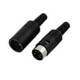 thumbnail image 2 of Plastic Handle DIN 5 Pin Male Plug Female Jack S-Video Socket Connector Pair, 2 of 2