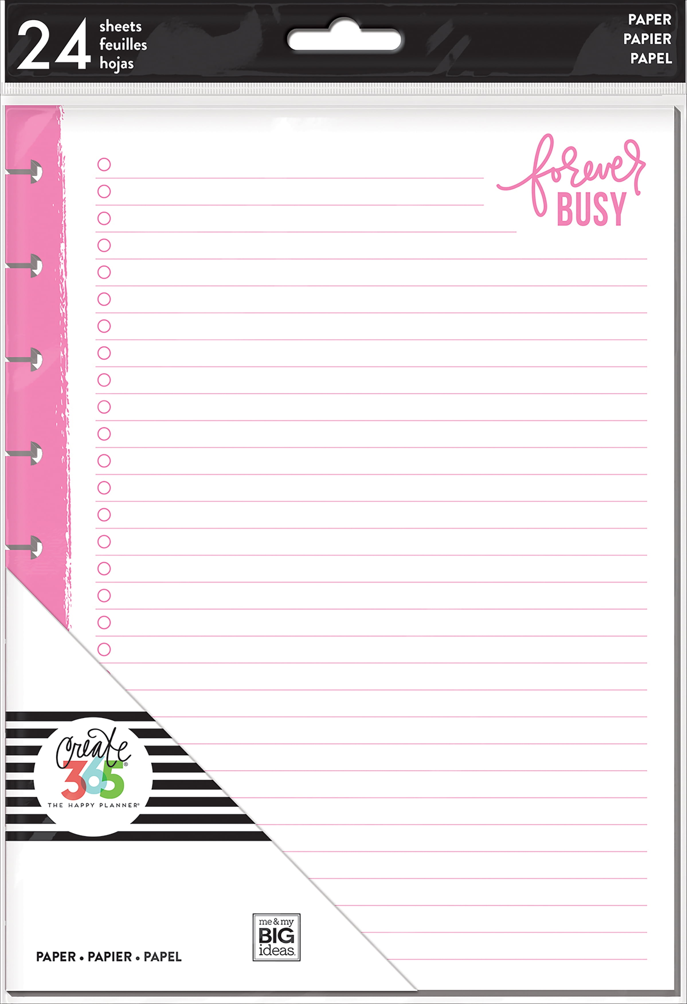 Happy Planner Medium Fill Paper 24/PkgForever Busy Neon
