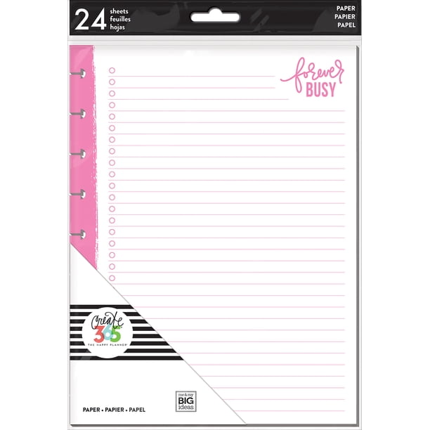 Happy Planner Medium Fill Paper 24/PkgForever Busy Neon