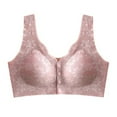 thumbnail image 2 of DecSea Women's Front Buckle Solid Color No Steel Ring Bra Daily Bra, 2 of 5