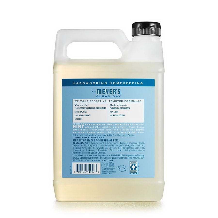 Mrs. Meyer's Clean Day Rain Water Dish Soap Refill 48 fl. oz.