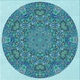 thumbnail image 1 of Ahgly Company Indoor Square Patterned Greenish Blue Green Area Rugs, 8' Square, 1 of 6