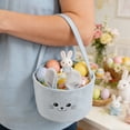 thumbnail image 2 of Eaeaster Egg Baskets For Kids Bunny Basket With Folded Ears Easter Bag Buckets Hunting Gifts For Boys And Girls Home Textile Storage Sky Blue 9.1"X5.5", 2 of 4