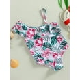 thumbnail image 3 of Bagilaanoe Little Girls One-Piece Swimsuit Flower Print Sleeveless Spaghetti Strap Swimwear 2T 3T 4T 5T 6T 7T Kids Bathing Suit Beachwear, 3 of 9