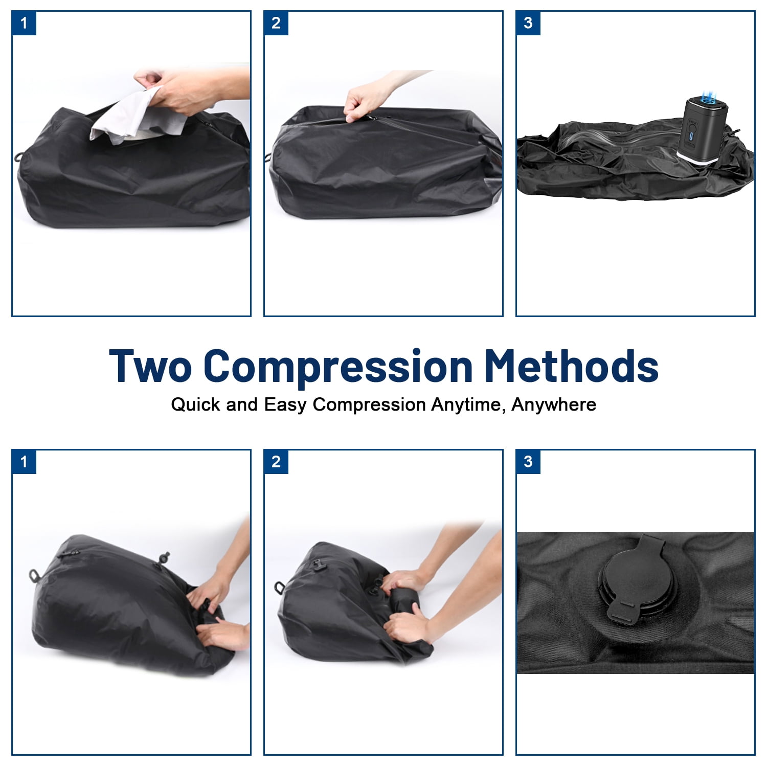 Vacuum Storage Bags for Travel with Wireless Pump, Adjustable Shoulder Strap,Reusable Vacuum Seal Backpack Travel,Suitcase, Yoga, Swim, Beach,Carry On Suitcases (1PCS)
