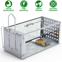 Single Door Rat Trap Cage, Humane Rodent Mouse Trap for Small Rodents Mice Voles Hamsters
