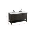 thumbnail image 2 of Elegant Kitchen and Bath 60 inch Double Bathroom Vanity in Mocha Brown, 2 of 13