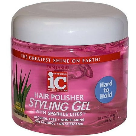 Fantasia Hair Polisher Styling Gel, Pink 16 oz (Pack of 3)