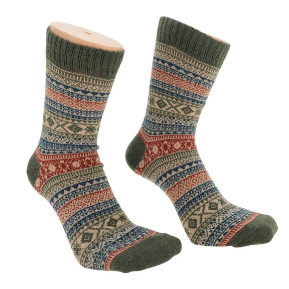 Unique Bargains 5 Pair Men's Retro Winter Warm Socks Assorted Color Polyester