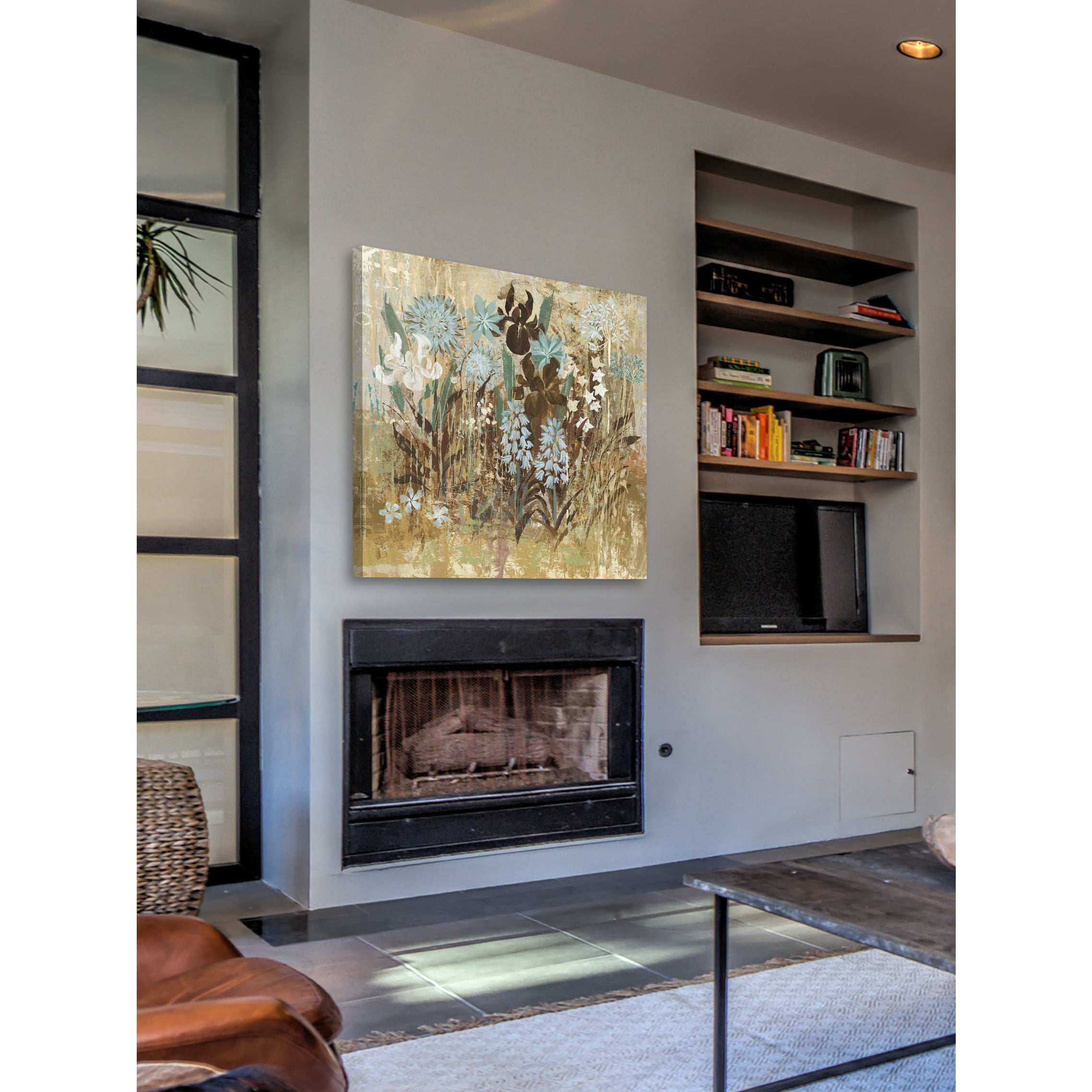 Marmont Hill "Floral Frenzy Blue III" Painting Print on Canvas