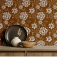 thumbnail image 5 of S4sassy Self-Stick Decorative Boho Wallpaper, Floral Print Walls Paper, Vinyl Waterproof Contact Paper, Brown, 25"x120"inch Removable Renter Friendly Wall Covering For Bedroom, Dining room, 5 of 9