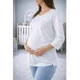 thumbnail image 4 of Playera Maternidad Algodón Manga 3/4 Cómoda Ropa Embarazo Blusa Básica Mujer Casual Color Blanco, 4 of 4