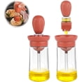 thumbnail image 1 of Botella dispensadora de aceite de oliva de vidrio con cepillo de silicona 2 en 1 para cocinar, barbacoa, panqueques - rojo TUNC Sencillez, 1 of 5