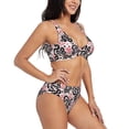 thumbnail image 2 of Wukai Black Snake Women's Bikini Set Two Piece,wimsuit High Waisted V Neck Twist Front Adjustable Spaghetti Straps Bathing Suit-Large, 2 of 7