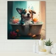 thumbnail image 2 of Designart Funny Dog In The Bath With Blooming Flowers III Canvas Wall Art, 2 of 5