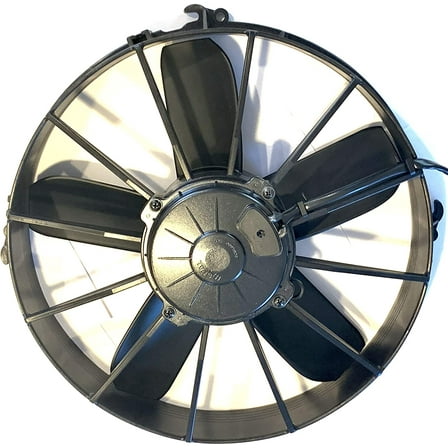 SPAL 30102038 12" Puller Fan 12 VOLT High Performance Straight Blade 1640 cfm w plastic shroud