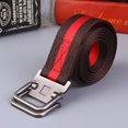 thumbnail image 3 of Men Belt Dual Alloy Buckle All-match Adjustable Webbing Belt Canvas Web Belt, 3 of 9