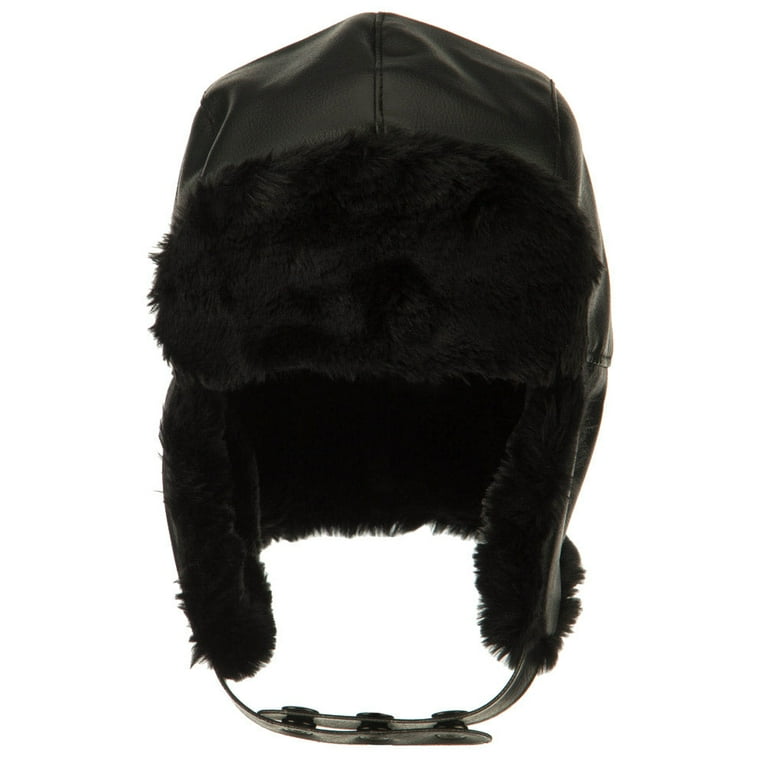 Walmart Big Size Vinyl Trooper Hat with Snap Bill - Black XL