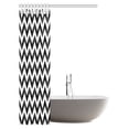 thumbnail image 2 of MYPOP Chevron Shower Curtain, Zig Zag Pattern and Black and White Classical Antique Artwork Fabric Bathroom Shower Curtain Set with Hooks, 48 By 72 Inches, 2 of 2