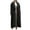 Black, variant on BADHUB Women's Fashion Notched Lapel Single Breasted Open Front Maxi Long Trench Coat Woolen Overcoat Beige S