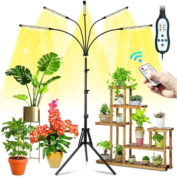 Wolezek Plant Lights Indoor, 5 têtes améliorées pour plantes d'intérieur à  spectre complet, lampe pour plantes pour 