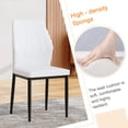 thumbnail image 6 of Hi loPres 5-Piece Dining Set for Apartments, 47" White Faux Marble Table with 4 Shell-Back White PU Chairs, 1.3" Thick Top and Stable Black Metal Legs, 6 of 10